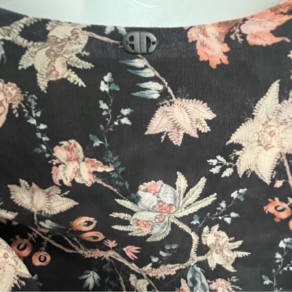 Adriana Degreas 100% Silk Floral Maxi Sleeves Dress Flutter Sundress Size Medium - Picture 8 of 12